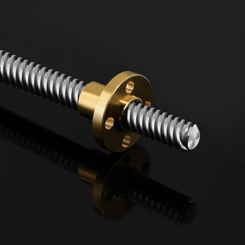 Kwweeoo T10 Lead Screw 200mm / 7.87 inch Length + Brass Nut, T10 10mm Diameter T10 x 2 Tr10 x 2 Thread Screw Pitch 2mm Lead 2mm 1 Starts, 1 Pcs, Used in 3D Printer Z Axis CNC () - Image 1